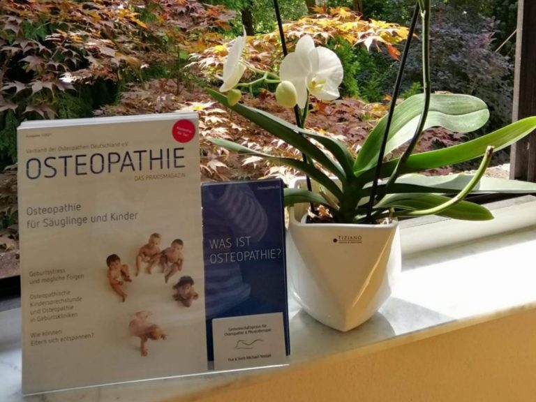 Eva Anstatt bei der osteopathischen Behandlung eines Babys.